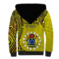 27 October Aitutaki Island Gospel Day Sherpa Hoodie Cook Islands Tribal Pattern - Wonder Print Shop