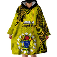 27 October Aitutaki Island Gospel Day Wearable Blanket Hoodie Cook Islands Tribal Pattern - Wonder Print Shop