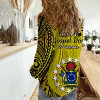 27 October Aitutaki Island Gospel Day Women Casual Shirt Cook Islands Tribal Pattern - Wonder Print Shop