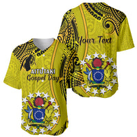 Personalised 27 October Aitutaki Island Gospel Day Baseball Jersey Cook Islands Tribal Pattern - Wonder Print Shop