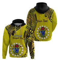 Personalised 27 October Aitutaki Island Gospel Day Hoodie Cook Islands Tribal Pattern - Wonder Print Shop