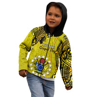 Personalised 27 October Aitutaki Island Gospel Day Kid Hoodie Cook Islands Tribal Pattern - Wonder Print Shop