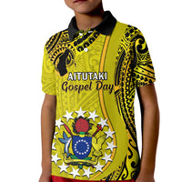 Personalised 27 October Aitutaki Island Gospel Day Kid Polo Shirt Cook Islands Tribal Pattern - Wonder Print Shop