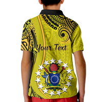 Personalised 27 October Aitutaki Island Gospel Day Kid Polo Shirt Cook Islands Tribal Pattern - Wonder Print Shop