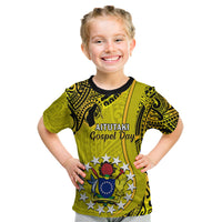 Personalised 27 October Aitutaki Island Gospel Day Kid T Shirt Cook Islands Tribal Pattern - Wonder Print Shop