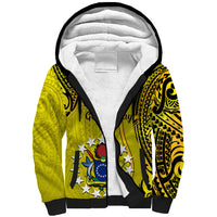 Personalised 27 October Aitutaki Island Gospel Day Sherpa Hoodie Cook Islands Tribal Pattern - Wonder Print Shop
