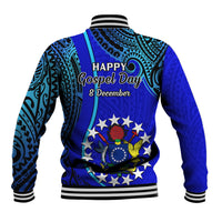 8 December Pukapuka Island Gospel Day Baseball Jacket Cook Islands Tribal Pattern - Wonder Print Shop