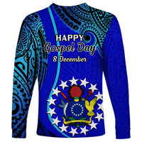 8 December Pukapuka Island Gospel Day Long Sleeve Shirt Cook Islands Tribal Pattern - Wonder Print Shop