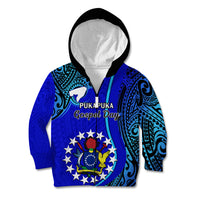 Personalised 8 December Pukapuka Island Gospel Day Kid Hoodie Cook Islands Tribal Pattern - Wonder Print Shop