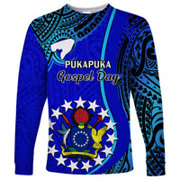 Personalised 8 December Pukapuka Island Gospel Day Long Sleeve Shirt Cook Islands Tribal Pattern - Wonder Print Shop