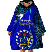 Personalised 8 December Pukapuka Island Gospel Day Wearable Blanket Hoodie Cook Islands Tribal Pattern - Wonder Print Shop