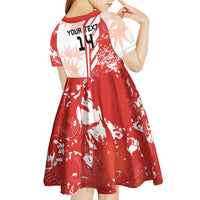 Custom Canada Soccer Kid Short Sleeve Dress Les Rouges Sporty Style - Wonder Print Shop
