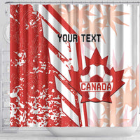Custom Canada Soccer Shower Curtain Les Rouges Sporty Style