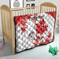 Custom Canada Soccer Quilt Les Rouges Cute Maple Leaf Mascot - Wonder Print Shop
