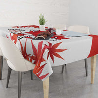 Custom Canada Soccer Tablecloth Les Rouges Cute Maple Leaf Mascot - Wonder Print Shop