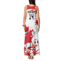 Custom Canada Soccer Tank Maxi Dress Les Rouges Cute Maple Leaf Mascot - Wonder Print Shop