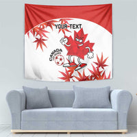Custom Canada Soccer Tapestry Les Rouges Cute Maple Leaf Mascot - Wonder Print Shop