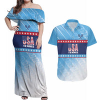 Custom United States Tennis Couples Matching Off Shoulder Maxi Dress and Hawaiian Shirt 2025 Go USA - Wonder Print Shop