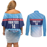 Custom United States Tennis Couples Matching Off Shoulder Short Dress and Long Sleeve Button Shirt 2025 Go USA - Wonder Print Shop