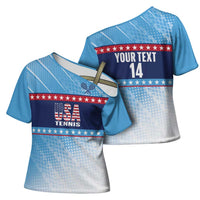 Custom United States Tennis Cross Shoulder Shirt 2025 Go USA - Wonder Print Shop