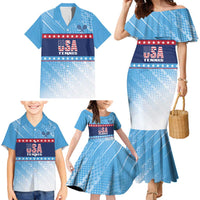 Custom United States Tennis Family Matching Mermaid Dress and Hawaiian Shirt 2025 Go USA - Wonder Print Shop