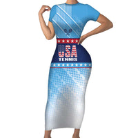 Custom United States Tennis Family Matching Short Sleeve Bodycon Dress and Hawaiian Shirt 2025 Go USA - Wonder Print Shop