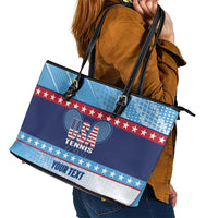 Custom United States Tennis Leather Tote Bag 2025 Go USA - Wonder Print Shop
