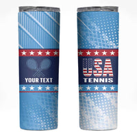 Custom United States Tennis Skinny Tumbler 2025 Go USA - Wonder Print Shop