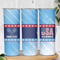 Custom United States Tennis Skinny Tumbler 2025 Go USA - Wonder Print Shop