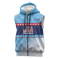 Custom United States Tennis Sleeveless Zip Hoodie 2025 Go USA - Wonder Print Shop