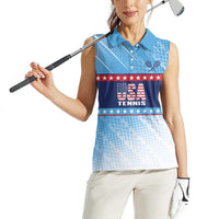Custom United States Tennis Women Sleeveless Polo Shirt 2025 Go USA - Wonder Print Shop