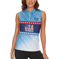 Custom United States Tennis Women Sleeveless Polo Shirt 2025 Go USA - Wonder Print Shop