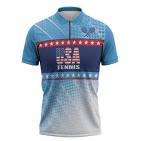 Custom United States Tennis Zipper Polo Shirt 2025 Go USA - Wonder Print Shop