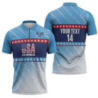 Custom United States Tennis Zipper Polo Shirt 2025 Go USA - Wonder Print Shop