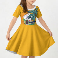 Poker Run Dominica 2026 Kid Short Sleeve Dress Nature Island Of Caribbean