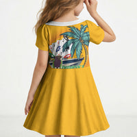 Poker Run Dominica 2026 Kid Short Sleeve Dress Nature Island Of Caribbean