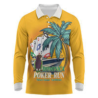 Poker Run Dominica 2026 Long Sleeve Polo Shirt Nature Island Of Caribbean