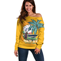 Poker Run Dominica 2026 Off Shoulder Sweater Nature Island Of Caribbean