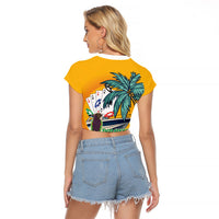 Poker Run Dominica 2026 Raglan Cropped T Shirt Nature Island Of Caribbean