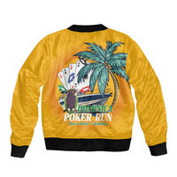 Poker Run Dominica 2026 Sleeve Zip Bomber Jacket Nature Island Of Caribbean