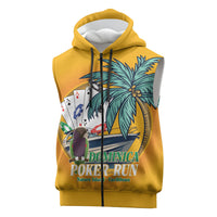 Poker Run Dominica 2026 Sleeveless Zip Hoodie Nature Island Of Caribbean