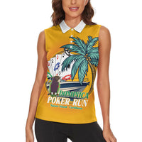 Poker Run Dominica 2026 Women Sleeveless Polo Shirt Nature Island Of Caribbean