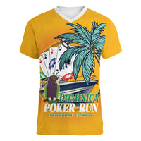 Poker Run Dominica 2026 Women V-Neck T-Shirt Nature Island Of Caribbean