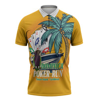 Poker Run Dominica 2026 Zipper Polo Shirt Nature Island Of Caribbean