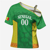 Senegal Basketball 2026 Custom Cross Shoulder Shirt Come On Lions African Pattern