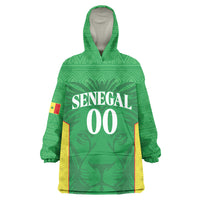 Senegal Basketball 2026 Custom Kid Wearable Blanket Hoodie Come On Lions African Pattern
