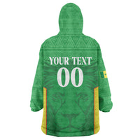 Senegal Basketball 2026 Custom Kid Wearable Blanket Hoodie Come On Lions African Pattern