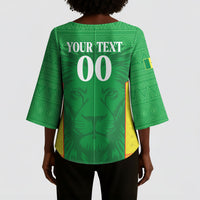 Senegal Basketball 2026 Custom Kimono Sleeve Blouse Come On Lions African Pattern