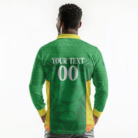 Senegal Basketball 2026 Custom Long Sleeve Polo Shirt Come On Lions African Pattern
