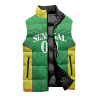 Senegal Basketball 2026 Custom Sleeveless Puffer Jacket Come On Lions African Pattern